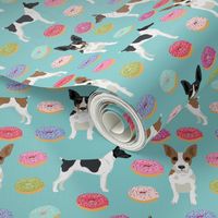 Rat Terrier dog fabric donuts pattern 1