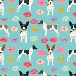 Rat Terrier dog fabric donuts pattern 1