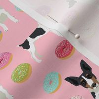 Rat Terrier dog fabric donuts pattern 2