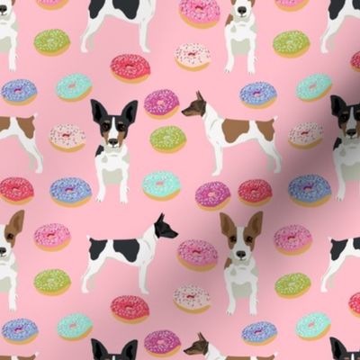 Rat Terrier dog fabric donuts pattern 2