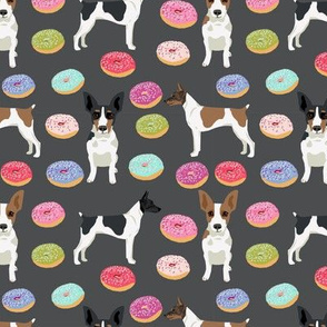 Rat Terrier dog fabric donuts pattern 3