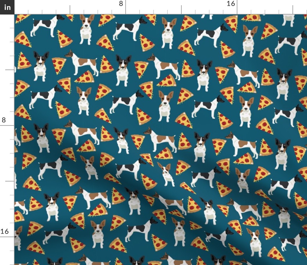 Rat Terrier dog fabric pizza pattern 1