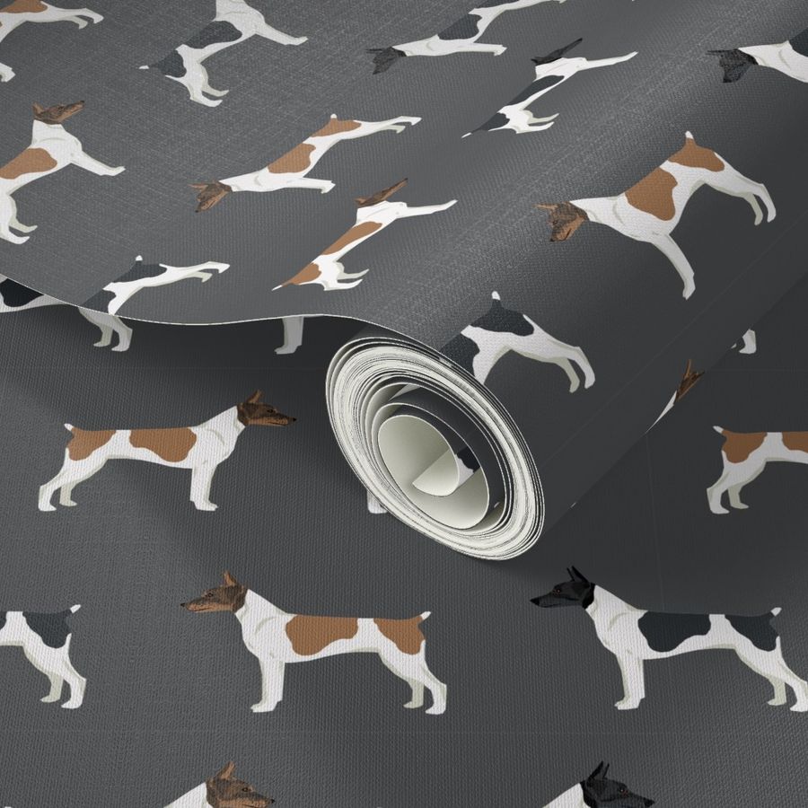 Rat Terrier dog fabric simple pattern 2