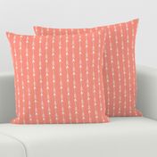 coral arrows fabric // nursery baby coral and white nursery design