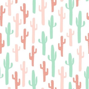 cactus fabric // coral and mint girls fabric nursery baby design