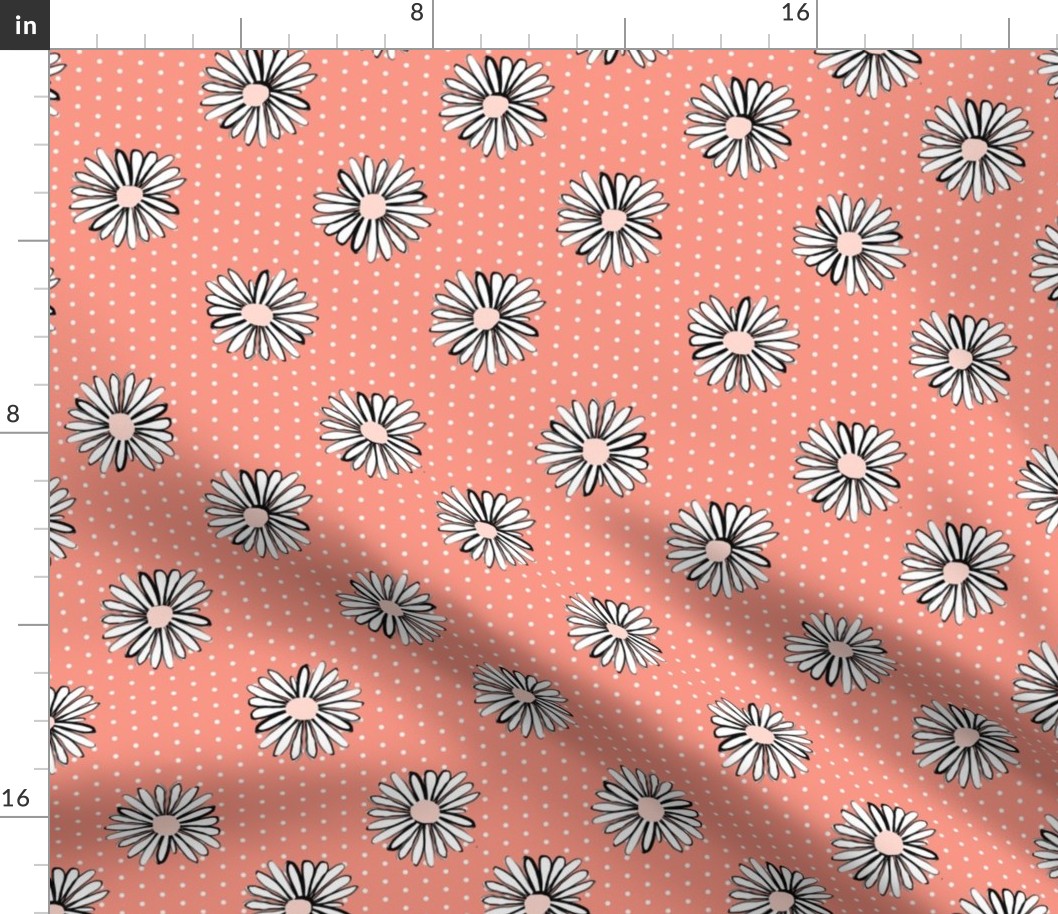 daisies fabric // coral and blush daisy fabric nursery baby design