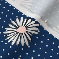 daisies fabric // navy daisy florals fabric flowers design