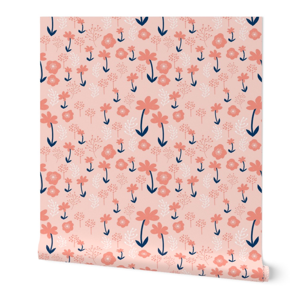 floral fabric // coral and mint baby nursery design sweet girls baby florals