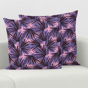 Tropical Palm Leaves in Electric Pink + Sea Blue