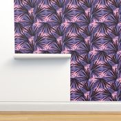 Tropical Palm Leaves in Electric Pink + Sea Blue