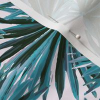 Tropical Palm Leaves in Botanical Green + Shell