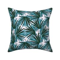 Tropical Palm Leaves in Botanical Green + Shell