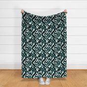 Ikat Diamonds dark green