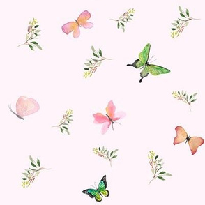 8" 8" WOODLAND BUTTERFLIES / PINK