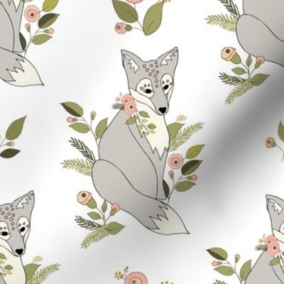 Flower Fox Silver -  White