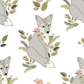 Flower Fox Silver -  White