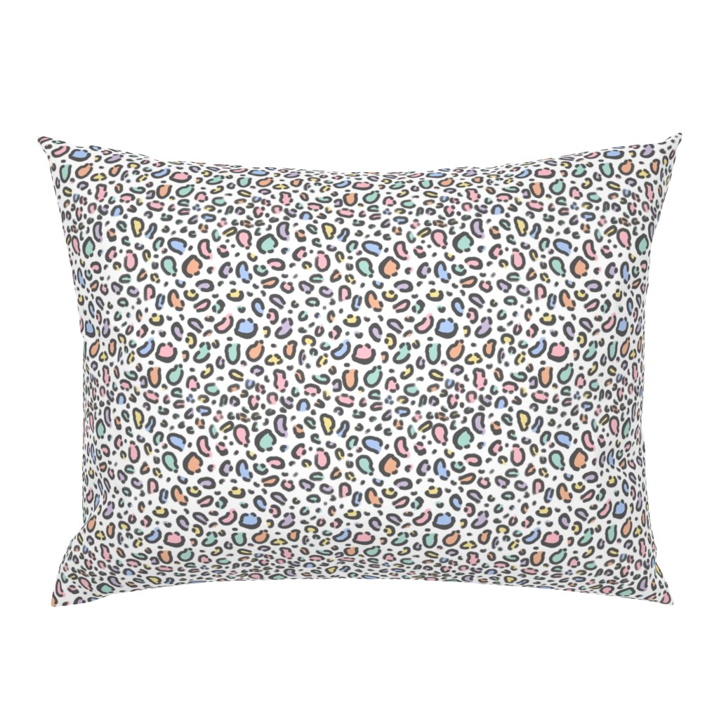 pastel rainbow leopard print fabric