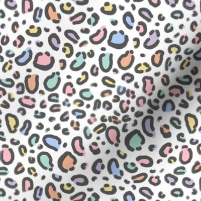 pastel rainbow leopard print fabric