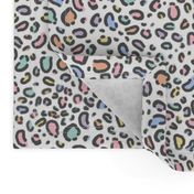 pastel rainbow leopard print fabric