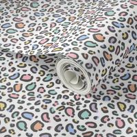 pastel rainbow leopard print fabric