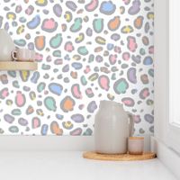 pastel rainbow leopard print fabric