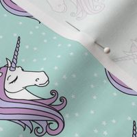 unicorns || purple on blue
