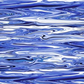 LQIF - Small - Liquid Ice Floe in Sapphire Blue and White - Crosswise Grain