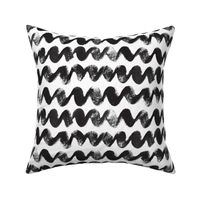 Painterly Chevron Black