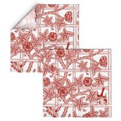 The William Morris Collection ~ Birds On A Trellis ~ Turkey Red and White 