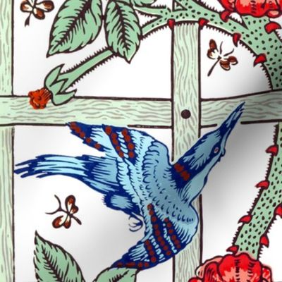 The William Morris Collection ~ Birds On A Trellis ~ Vivid 