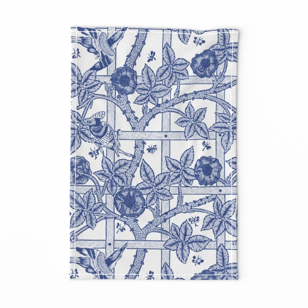 The William Morris Collection ~ Birds On A Trellis ~ Willow Ware Blue and White