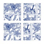 The William Morris Collection ~ Birds On A Trellis ~ Willow Ware Blue and White