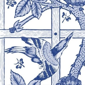 The William Morris Collection ~ Birds On A Trellis ~ Willow Ware Blue and White