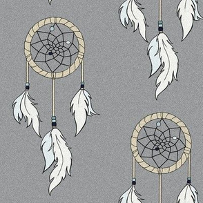 Dream catchers - tan and grey, blue beads