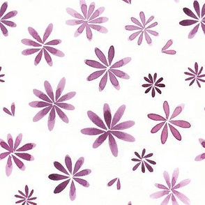 watercolor flower pink purple