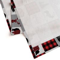 Buffalo plaid patchwork faux quilt (ROTATED) - 24 inch repeat 