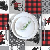 Buffalo plaid patchwork faux quilt (ROTATED) - 24 inch repeat 