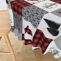 Buffalo plaid patchwork faux quilt (ROTATED) - 24 inch repeat 