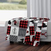 Buffalo plaid patchwork faux quilt (ROTATED) - 24 inch repeat 