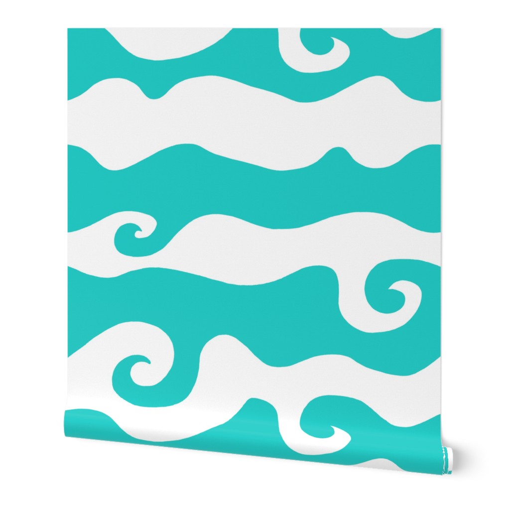 Swirly Wave - aqua