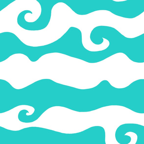 Swirly Wave - aqua