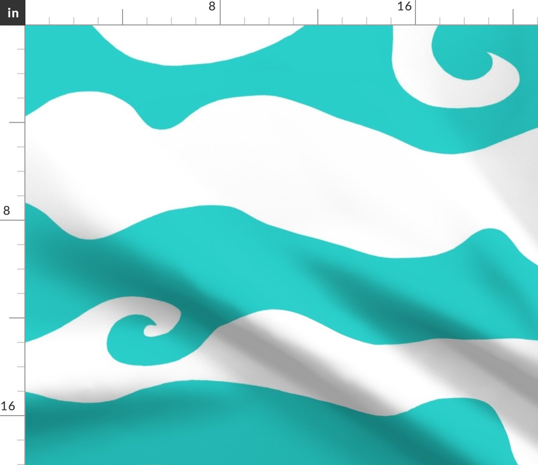 Swirly Wave - aqua