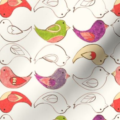 Crayon Birds [napkin]