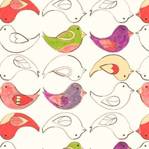 Crayon Birds [napkin]