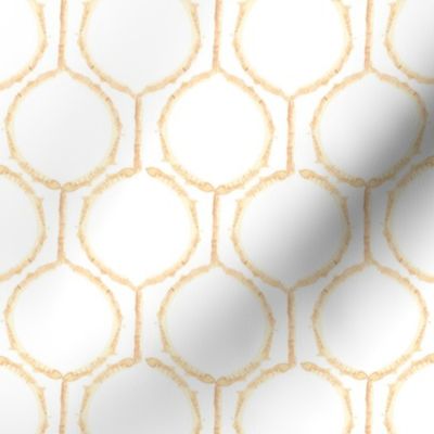 Watercolor Tan Brown White || circle spots Bamboo  Rose Trellis