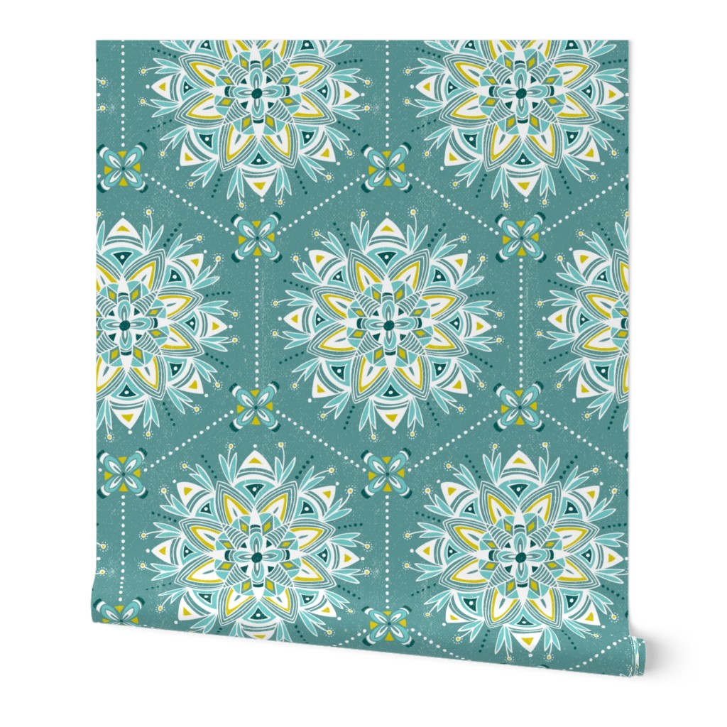 Wanderling - Boho Mandala Geometric Teal