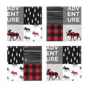 Adventure Patchwork Buffalo Plaid Woodland Moose 