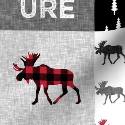 Adventure Patchwork Buffalo Plaid Woodland Moose 