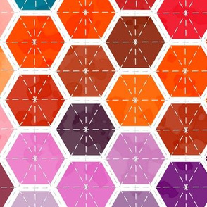color chart hexagon quilt