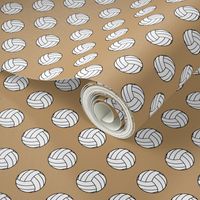 One Inch Black and White Volleyballs on Camel Brown